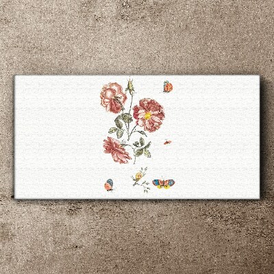 Tableau imprimé sur toile Motif floral avec des insectes