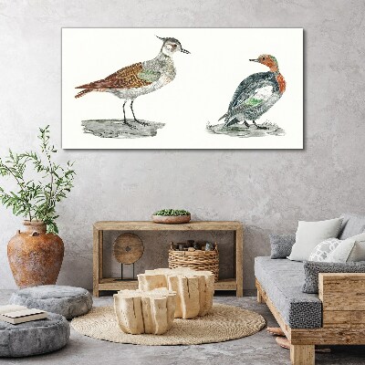 Tableau imprimé sur toile Oiseaux aux couleurs de la nature