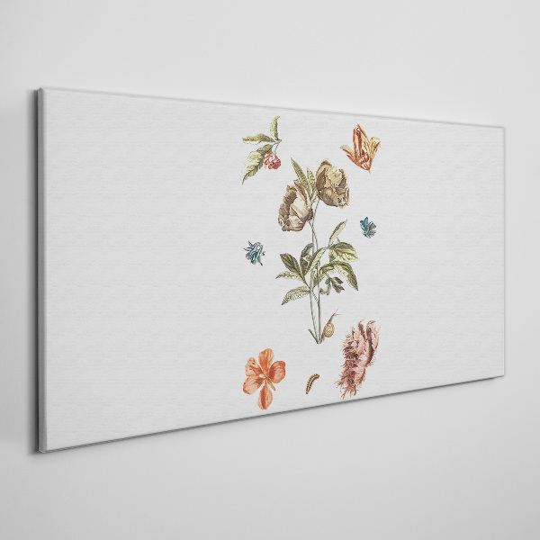 Tableau imprimé sur toile Motifs floraux aux tons pastel