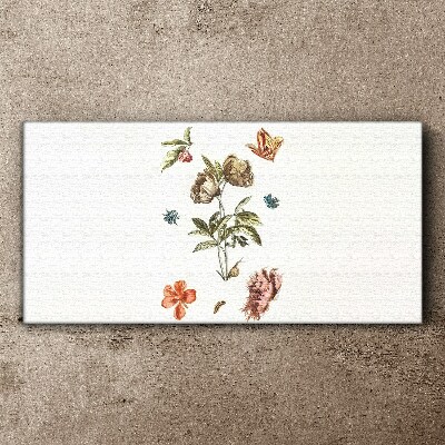 Tableau imprimé sur toile Motifs floraux aux tons pastel