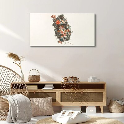 Tableau sur toile Vase floral aux couleurs délicates