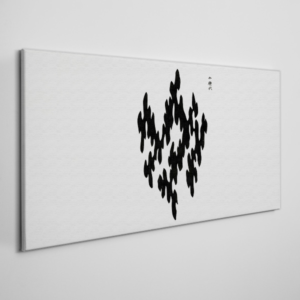 Tableau imprimé sur toile Figures noires sur fond blanc