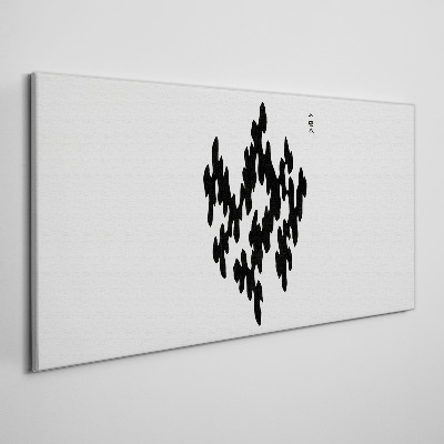 Tableau imprimé sur toile Figures noires sur fond blanc