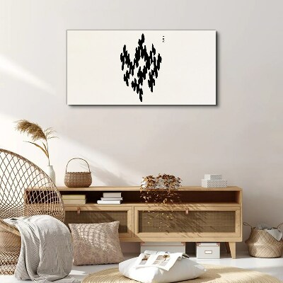 Tableau imprimé sur toile Figures noires sur fond blanc