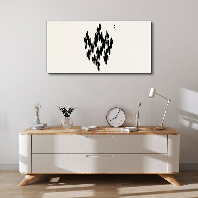 Tableau imprimé sur toile Figures noires sur fond blanc