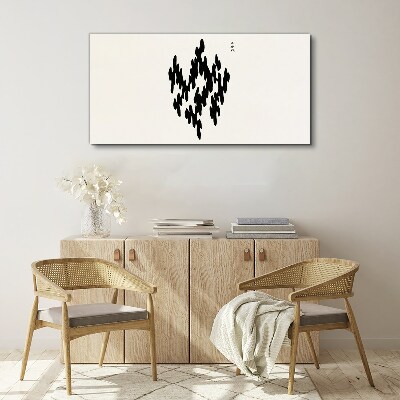 Tableau imprimé sur toile Figures noires sur fond blanc