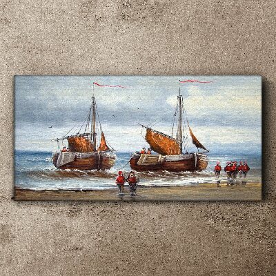 Tableau sur toile Des voiles à l'horizon