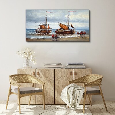 Tableau sur toile Des voiles à l'horizon