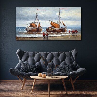 Tableau sur toile Des voiles à l'horizon
