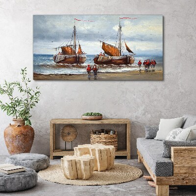 Tableau sur toile Des voiles à l'horizon