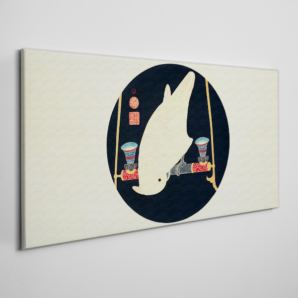 Tableau imprimé sur toile L'harmonie des poissons par une nuit de pleine lune