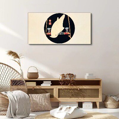 Tableau imprimé sur toile L'harmonie des poissons par une nuit de pleine lune