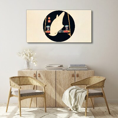 Tableau imprimé sur toile L'harmonie des poissons par une nuit de pleine lune