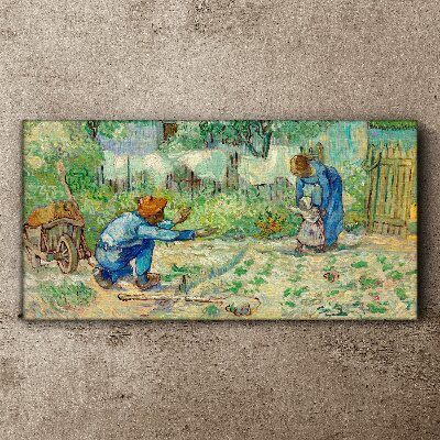Tableau toile imprimée Moments en famille au jardin