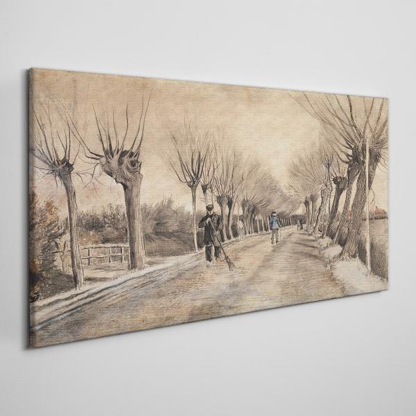 Tableau sur toile Paysage d'hiver avec des arbres