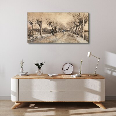 Tableau sur toile Paysage d'hiver avec des arbres