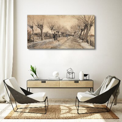 Tableau sur toile Paysage d'hiver avec des arbres