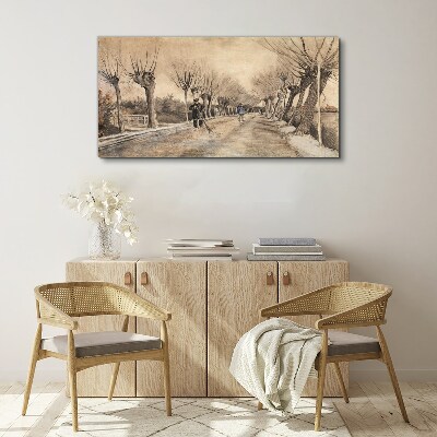 Tableau sur toile Paysage d'hiver avec des arbres