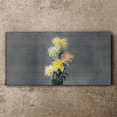 Tableau toile imprimée Fleurs sur fond gris