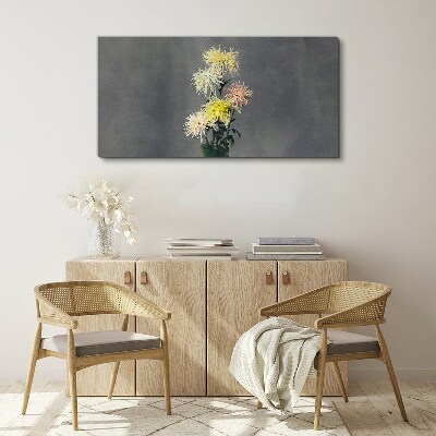 Tableau toile imprimée Fleurs sur fond gris