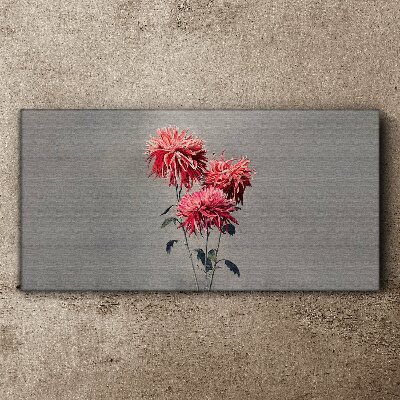 Tableau imprimé sur toile Fleurs roses sur fond gris