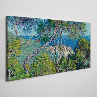 Tableau sur toile Paysage méditerranéen avec des arbres