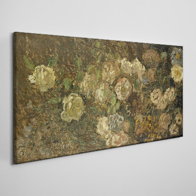 Tableau toile imprimée Un paysage floral aux tons terreux