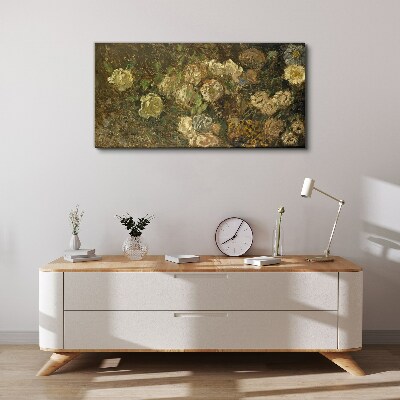 Tableau toile imprimée Un paysage floral aux tons terreux