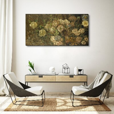 Tableau toile imprimée Un paysage floral aux tons terreux