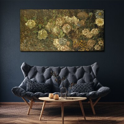 Tableau toile imprimée Un paysage floral aux tons terreux