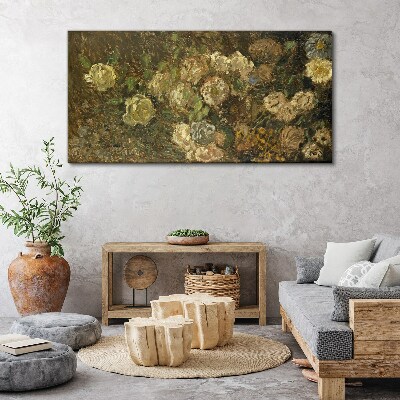 Tableau toile imprimée Un paysage floral aux tons terreux