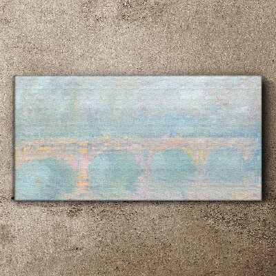 Tableau toile imprimée Pont dans le brouillard du matin