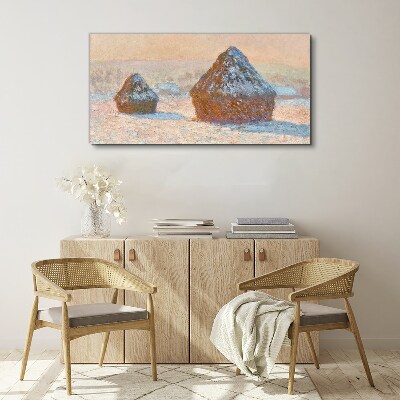 Tableau sur toile Paysage d'hiver avec des congères