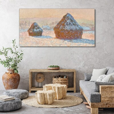 Tableau sur toile Paysage d'hiver avec des congères