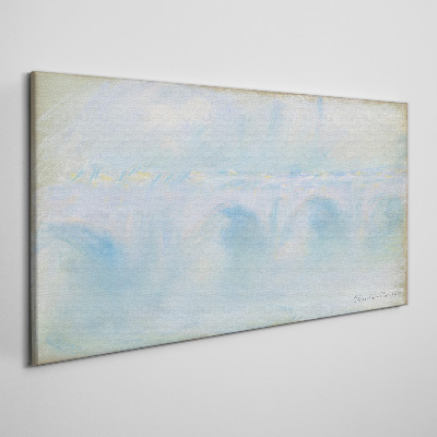 Tableau toile imprimée Pont dans le brouillard