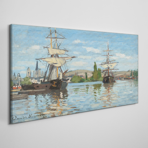 Tableau sur toile Voiliers sur le fleuve