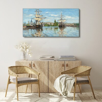 Tableau sur toile Voiliers sur le fleuve