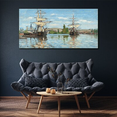 Tableau sur toile Voiliers sur le fleuve