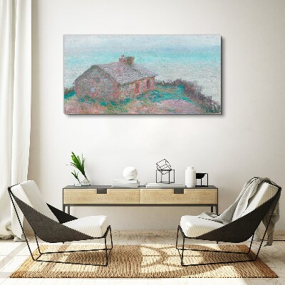 Tableau toile imprimée Maison au bord de la mer