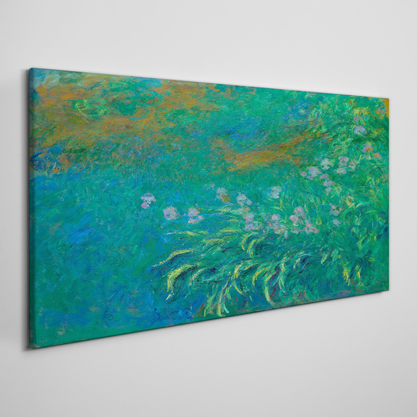 Tableau sur toile Paysage vert avec des fleurs