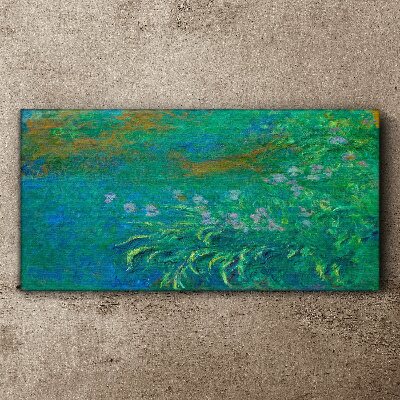Tableau sur toile Paysage vert avec des fleurs