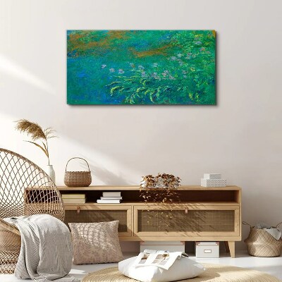 Tableau sur toile Paysage vert avec des fleurs