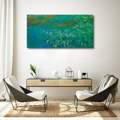 Tableau sur toile Paysage vert avec des fleurs