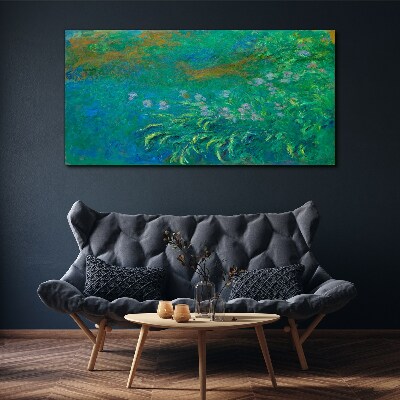 Tableau sur toile Paysage vert avec des fleurs