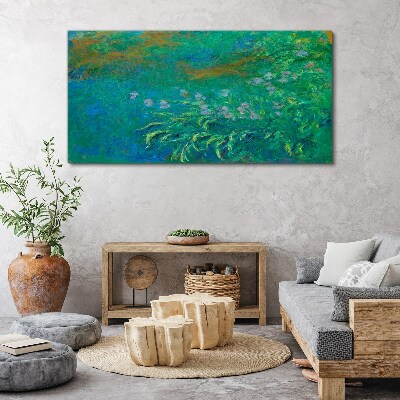 Tableau sur toile Paysage vert avec des fleurs