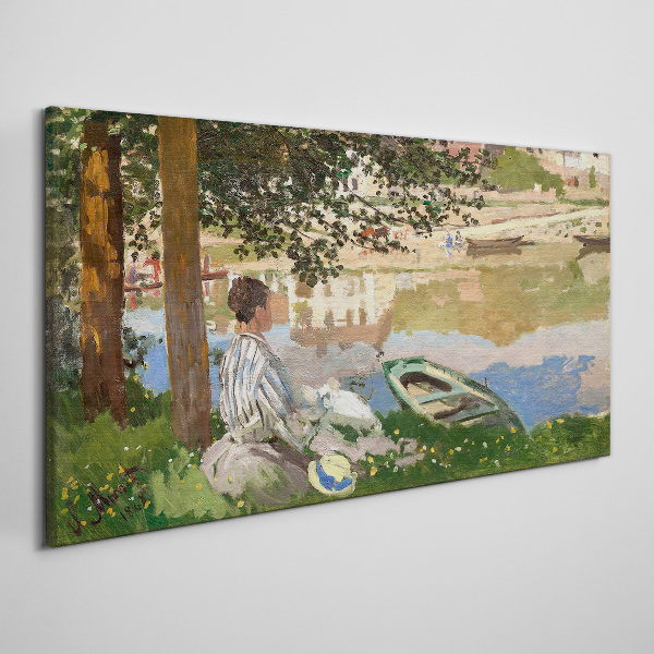Tableau sur toile Une rive de rivière tranquille