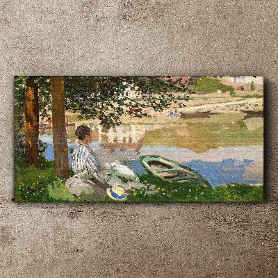 Tableau sur toile Une rive de rivière tranquille