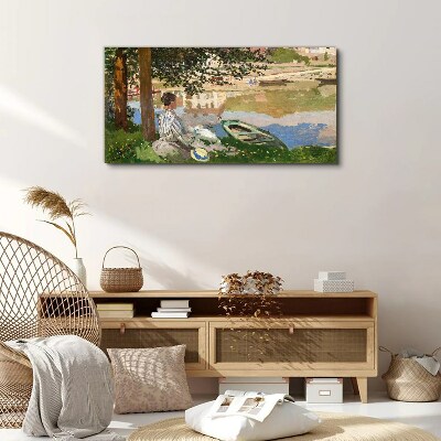 Tableau sur toile Une rive de rivière tranquille