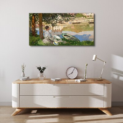 Tableau sur toile Une rive de rivière tranquille