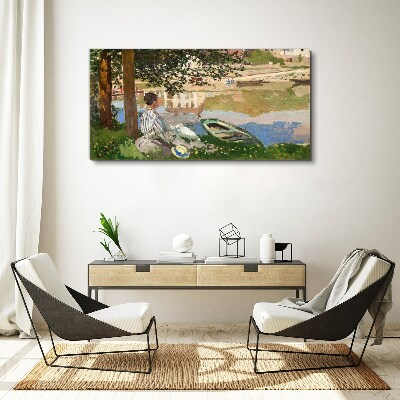 Tableau sur toile Une rive de rivière tranquille